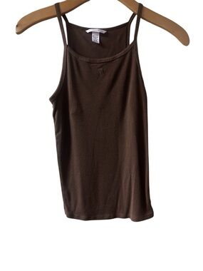 Victoria's Secret Brown Ribbed Spaghetti Strap Tank